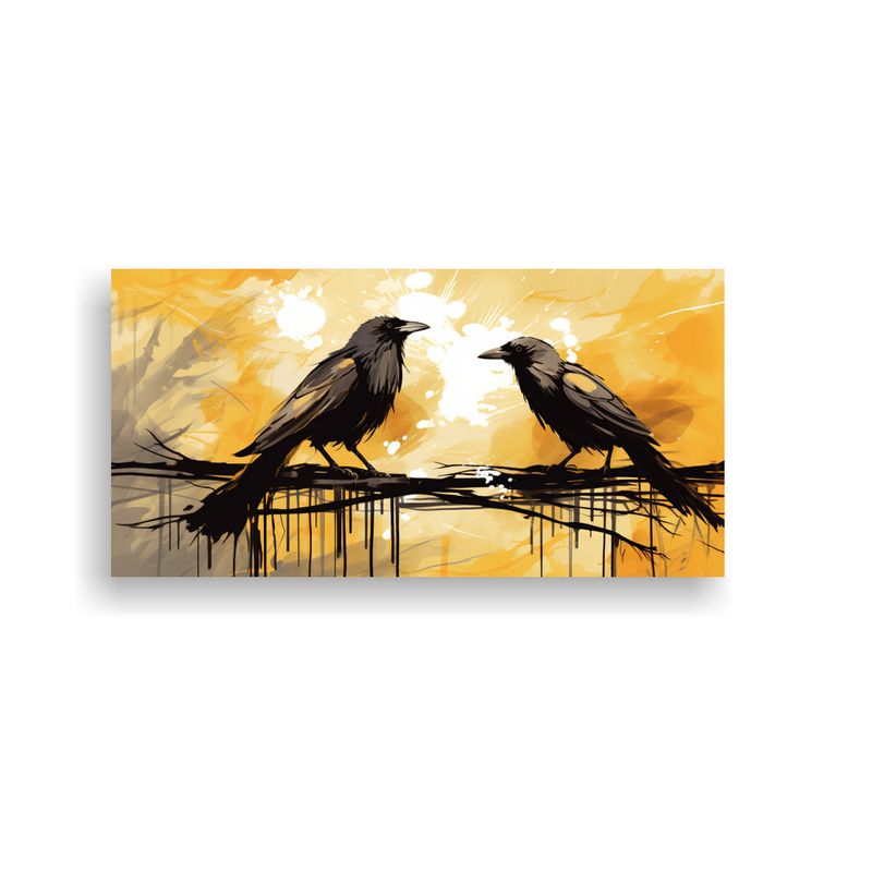 GENERICO - Pintura De Pared Con Patrón Intenso De Cuervos Y  160x80cm