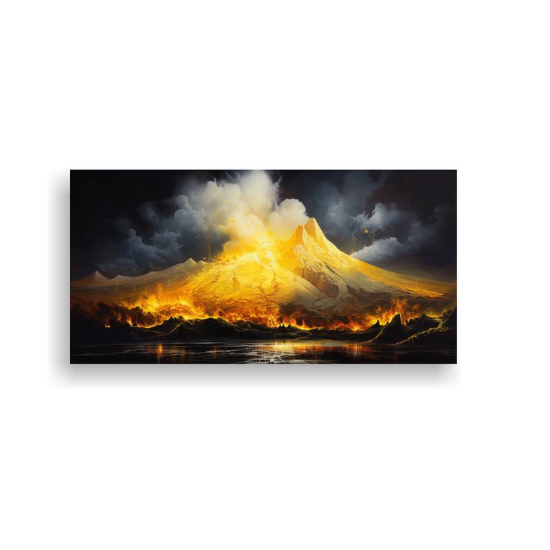 GENERICO - Cuadro Abstracto Brillante De Volcán Con Tonos Am 160x80cm