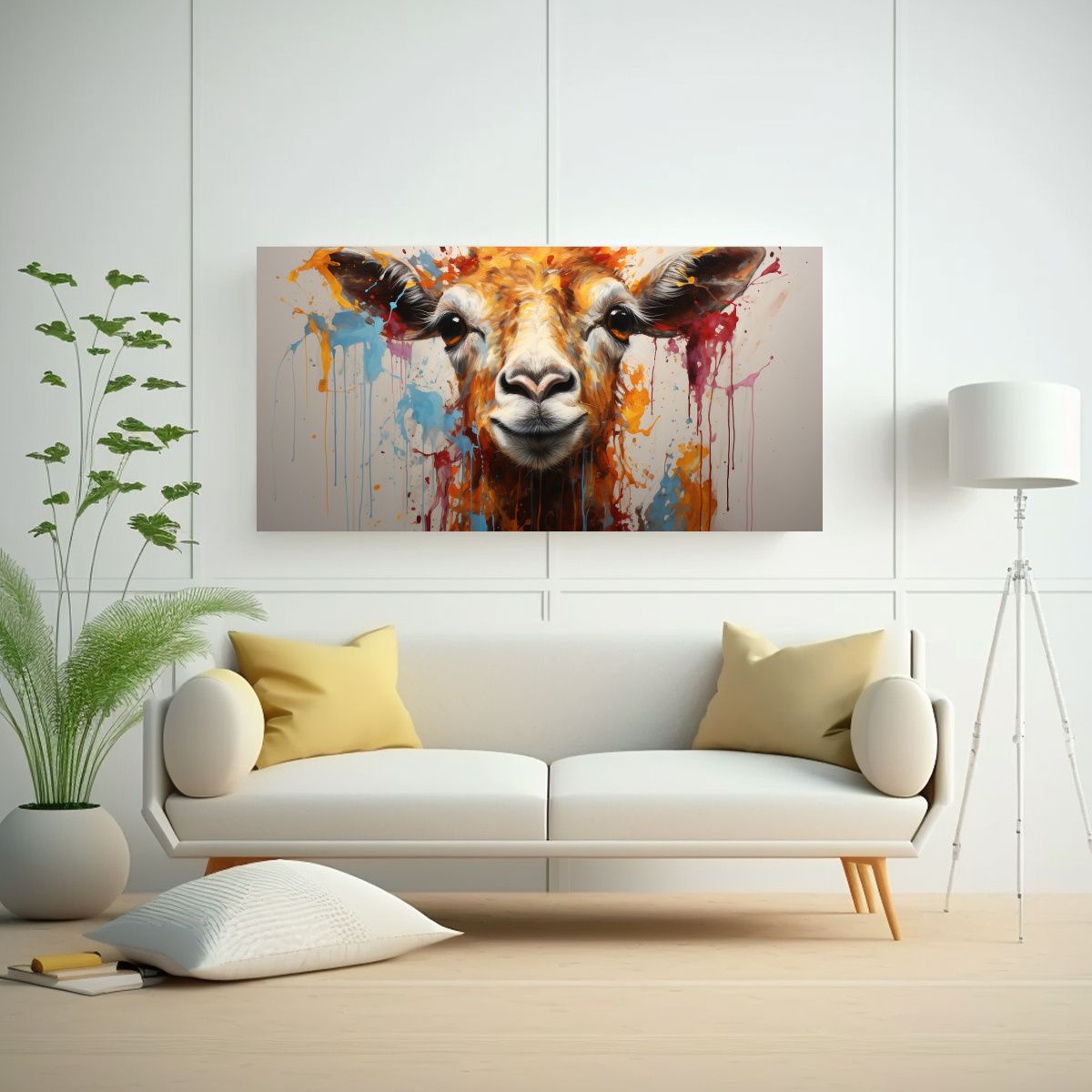 GENERICO - Cuadro Perspectiva Animal Granja Estilo Pintura Es 160x80cm