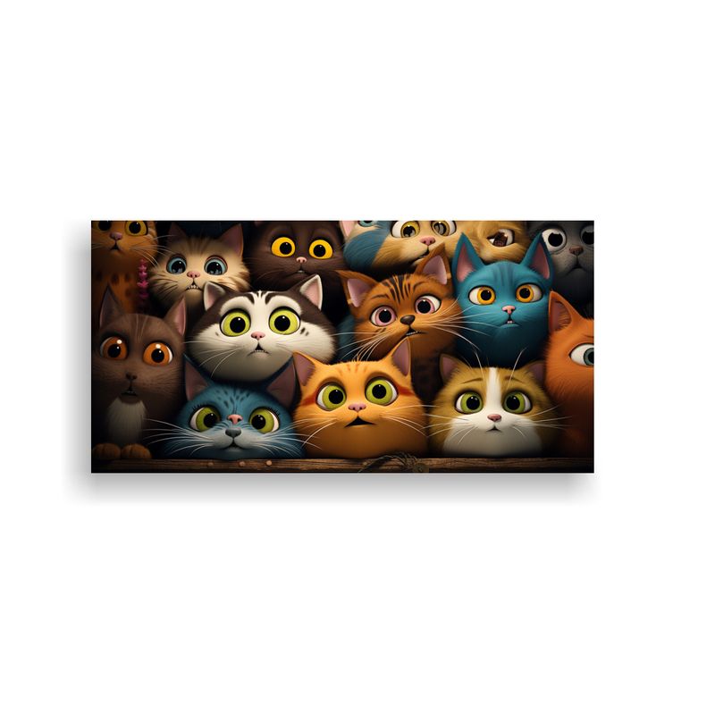 GENERICO - Pinturas De Decoración De Gatos En Colores Y Amar 160x80cm