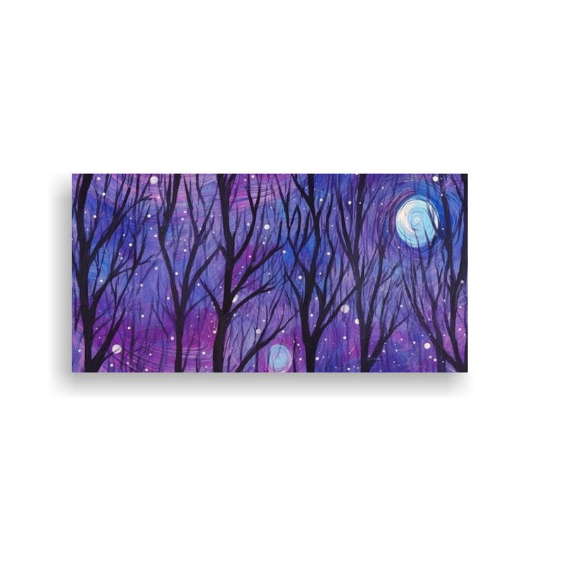 GENERICO - Pintura Acrílica Abstracta Nocturna Misteriosa En 160x80cm
