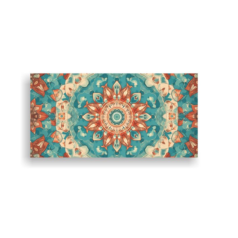 GENERICO - Cuadro De Vanguardia Calma En Turquesa Con Mandala 160x80cm
