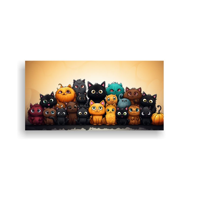 GENERICO - Cuadros Decorativos De Gatos En Una Cocina Multico 160x80cm
