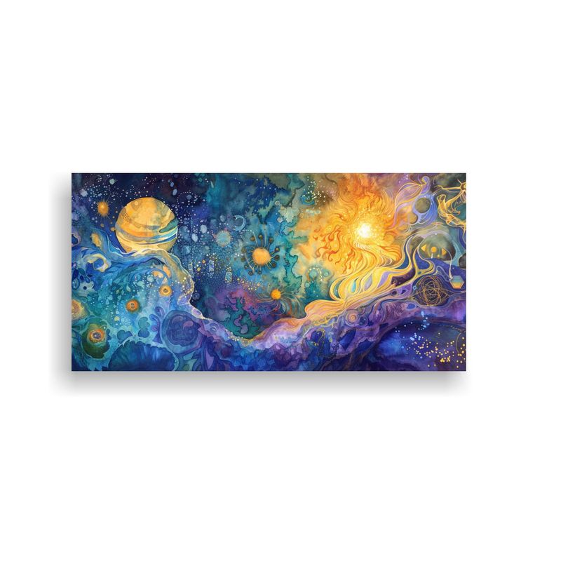 GENERICO - Pinturas Decorativas Con Temática Cósmica En Bas 160x80cm