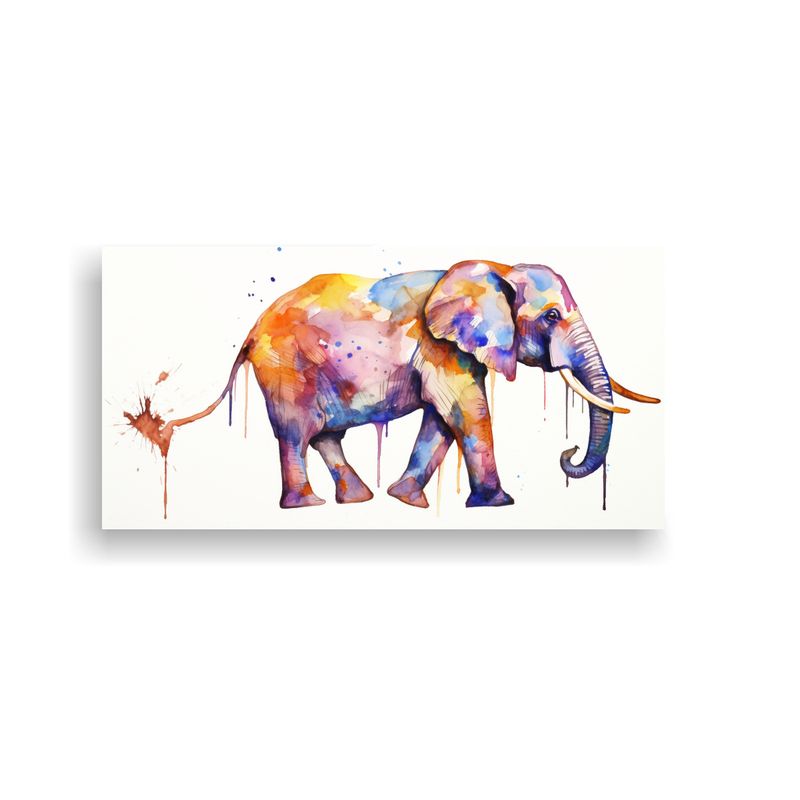 GENERICO - Elefante En Acuarela Y Colores Dorados Pop Art Neo 160x80cm