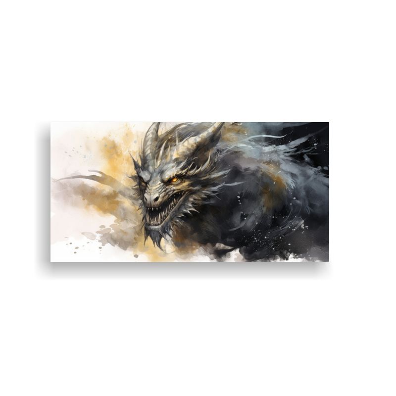 GENERICO - Pintura En Bastidor Dragón En Acuarelas Y Colore 160x80cm