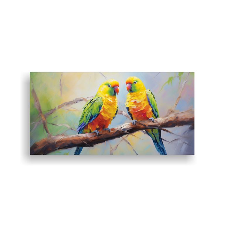GENERICO - Pintura Al Estilo óleo Dinámica Lovebirds Estilo 160x80cm