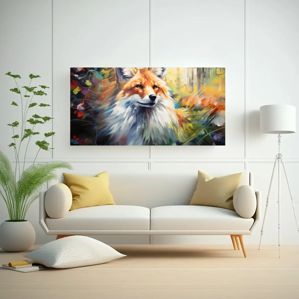 GENERICO - Cuadro Fox Estilo Pintura Estilo Óleo Colorida Mo 160x80cm