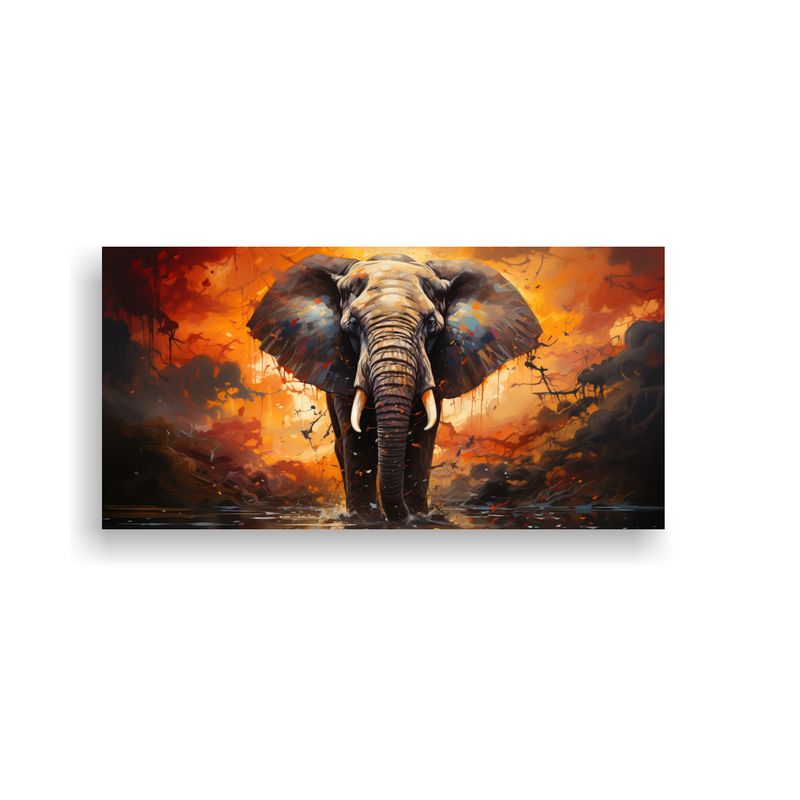 GENERICO - Pintura Pared Elefante Africano Estilo Estilo Óle 160x80cm
