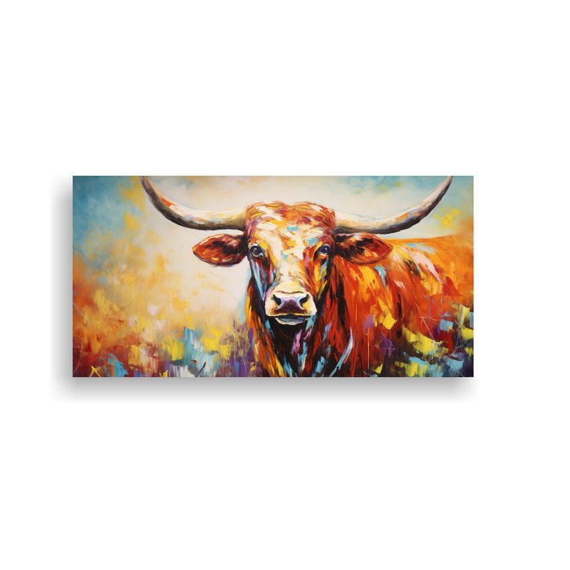 GENERICO - Pintura Al Estilo óleo Moderna De Estilo Longhorn 160x80cm