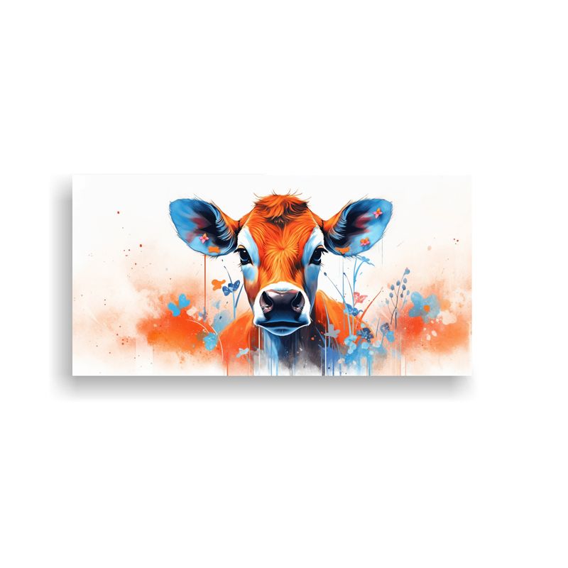 GENERICO - Pintura Decorativa De Vaca Jersey En Colores Naran 160x80cm
