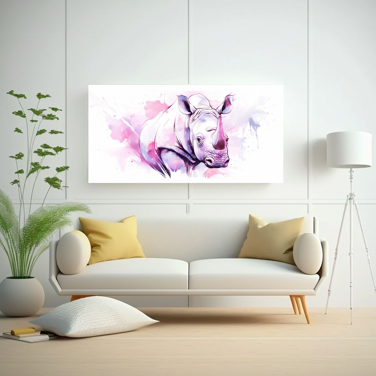 GENERICO - Pinturas De Arte De Pared Composición Con Rinoce 160x80cm