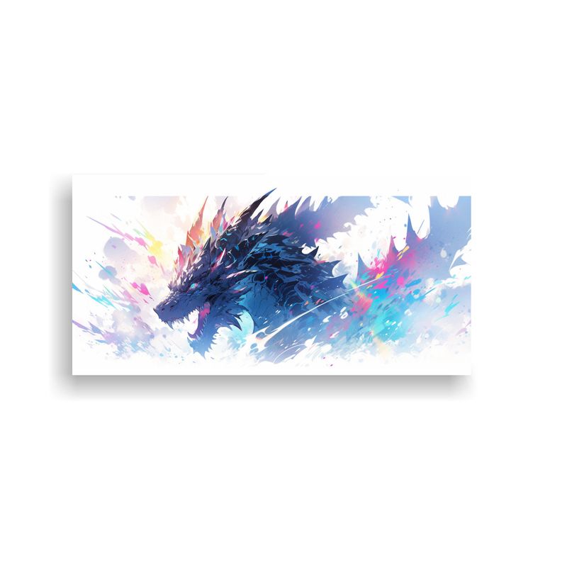 GENERICO - Pintura Abstracta Majestuosa De Un Dragón En Colo 160x80cm
