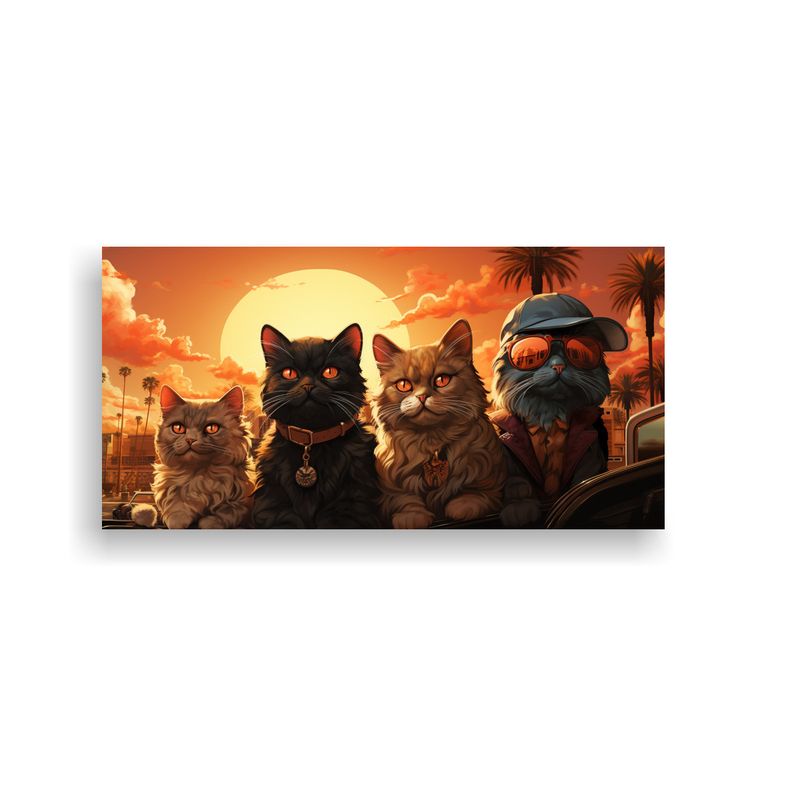GENERICO - Cuadro Clásica De Gatitos De California En Estilo 160x80cm