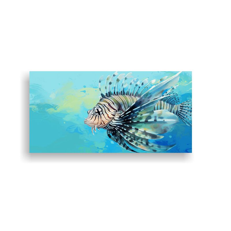 GENERICO - Cuadro Arte Dibujo Elegante De Pez León En Colore 160x80cm