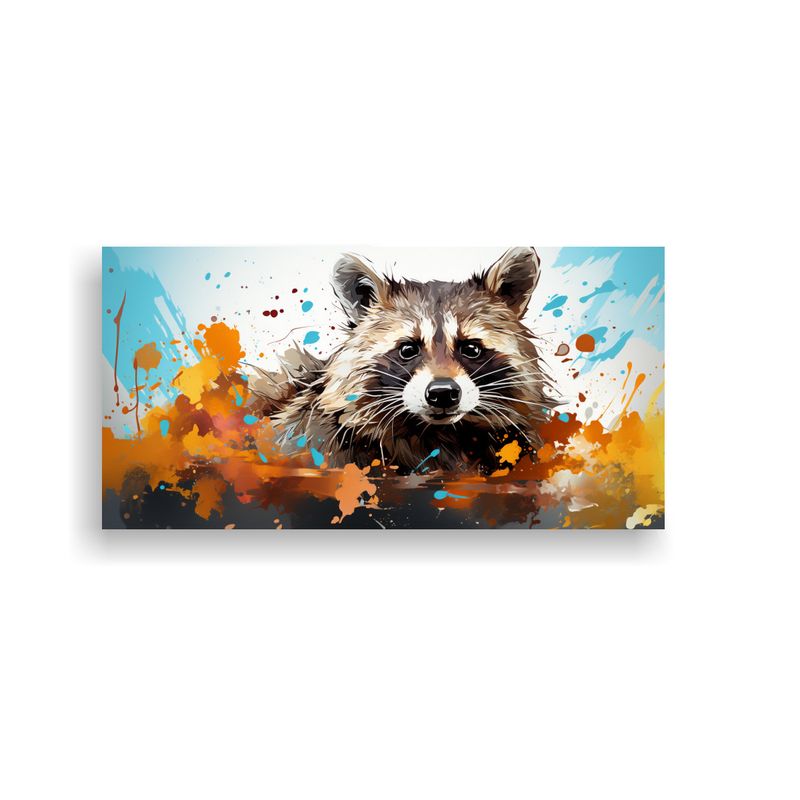 GENERICO - Pintura De Neo Pop Art De Mapache En Colores Beige 160x80cm