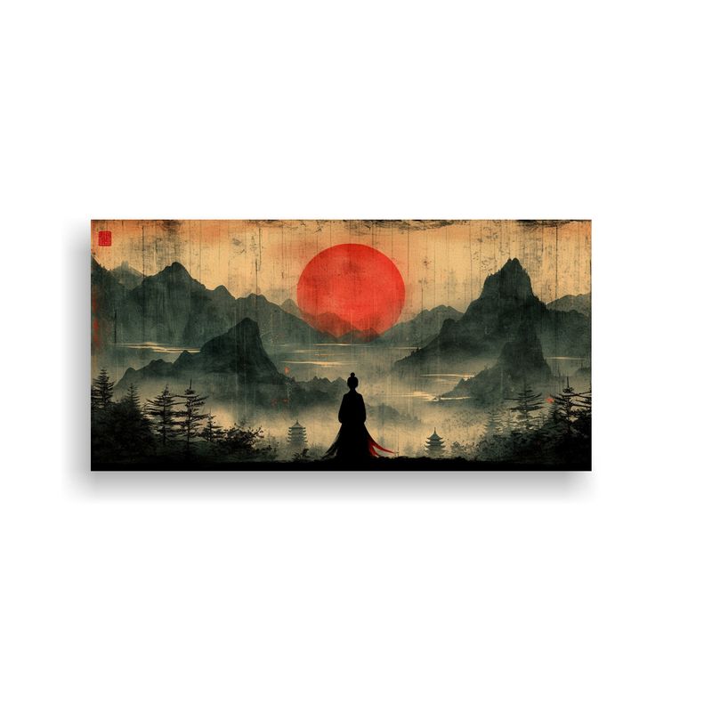 GENERICO - Pintura Decorativa De Mujer China Y Montañas Al S 160x80cm