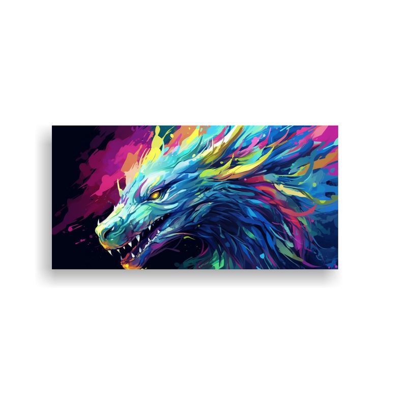 GENERICO - Pintura Mural Moderna De Dragón En Colores Arcoí 160x80cm