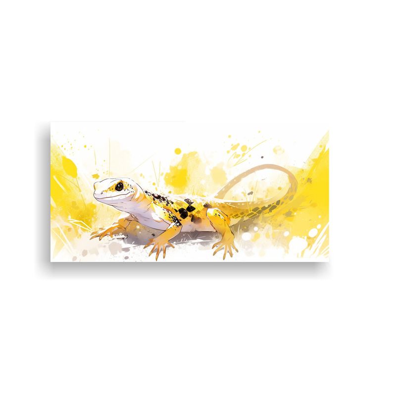 GENERICO - Pinturas Decorativas De Lagartos Amarillos Y Blanc 160x80cm