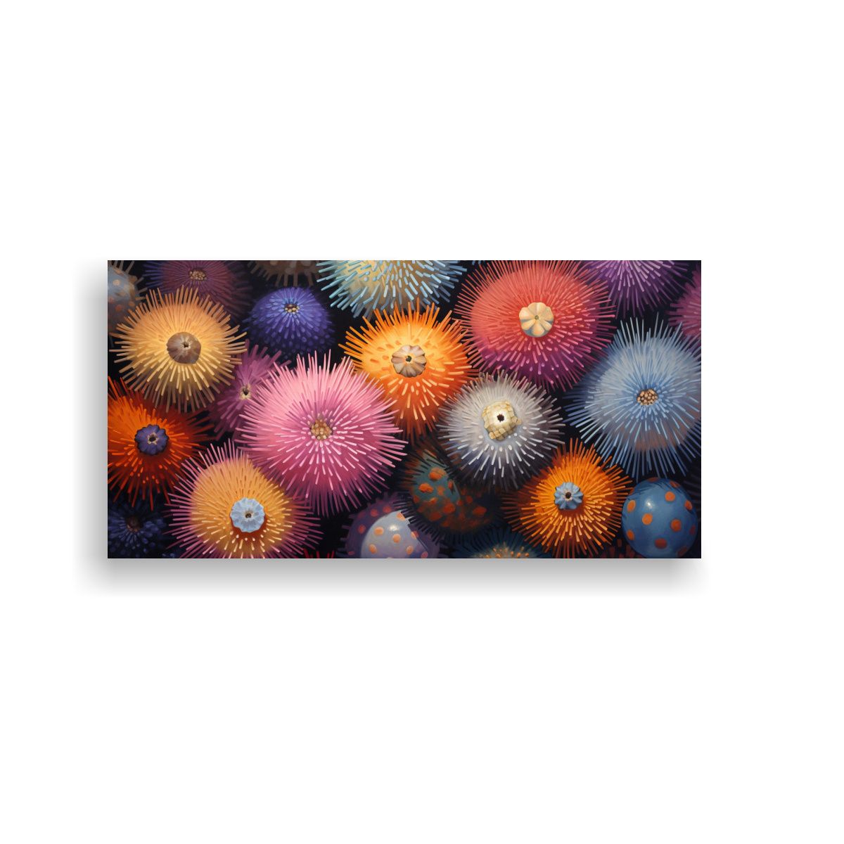 GENERICO - Pintura Al Estilo óleo De Erizos De Mar En Estilo 160x80cm.