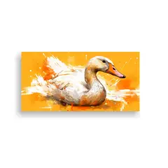 GENERICO - Cuadro Tela Geese Orange Gold Arte Neo Pop Dormito 160x80cm
