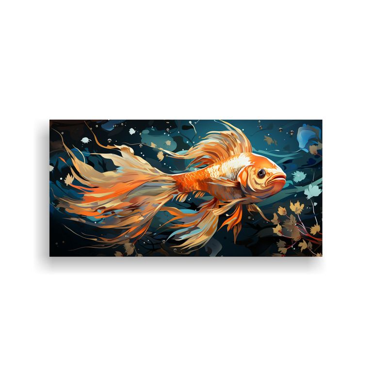 GENERICO - Cuadro Vanguardia Betta Fish En Colores Ámbar Y T 160x80cm