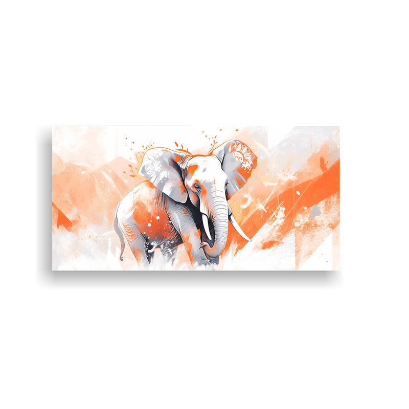 GENERICO - Pintura Decorativa De Elefante Asiático En Blanco 160x80cm