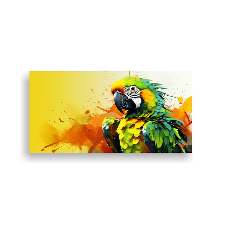 GENERICO - Cuadro En Bastidor Composición Estética Loro En  160x80cm