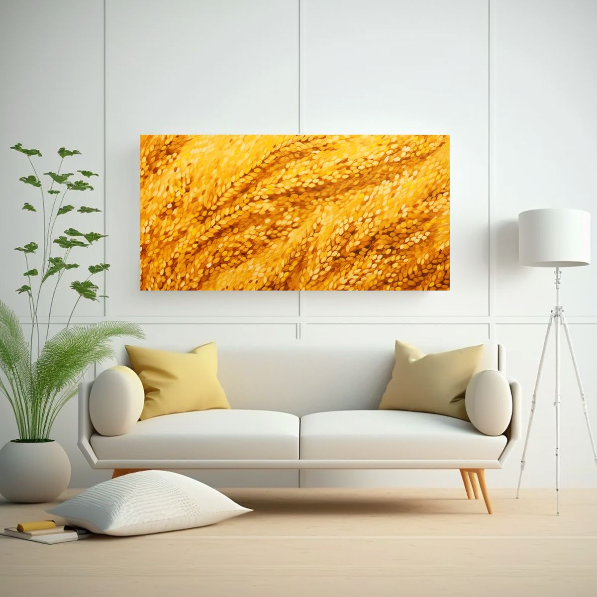 GENERICO - Pintura Abstracta De Granos De Quinoa Con Efecto V 160x80cm