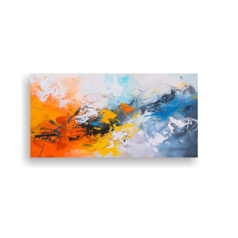 GENERICO - Cuadro Abstracto Moderno En Estilo óleo Sobre Lie 160x80cm