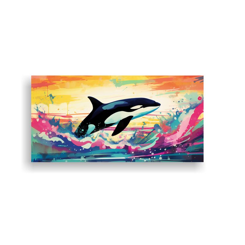 GENERICO - Cuadro Orca En Colores Tintados Y Soleados Neo Pop 160x80cm