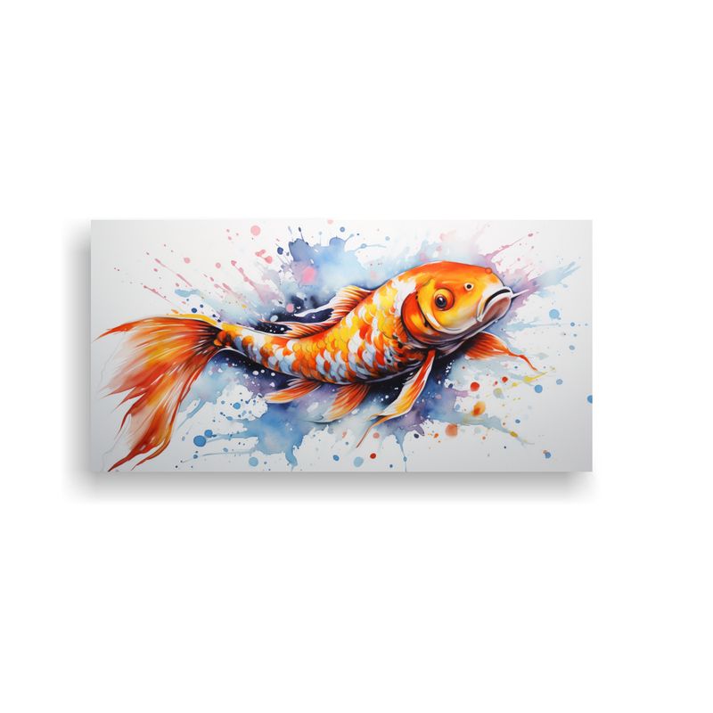 GENERICO - Pintura Acuarela Intensa De Koi En Estilo Patrón  160x80cm