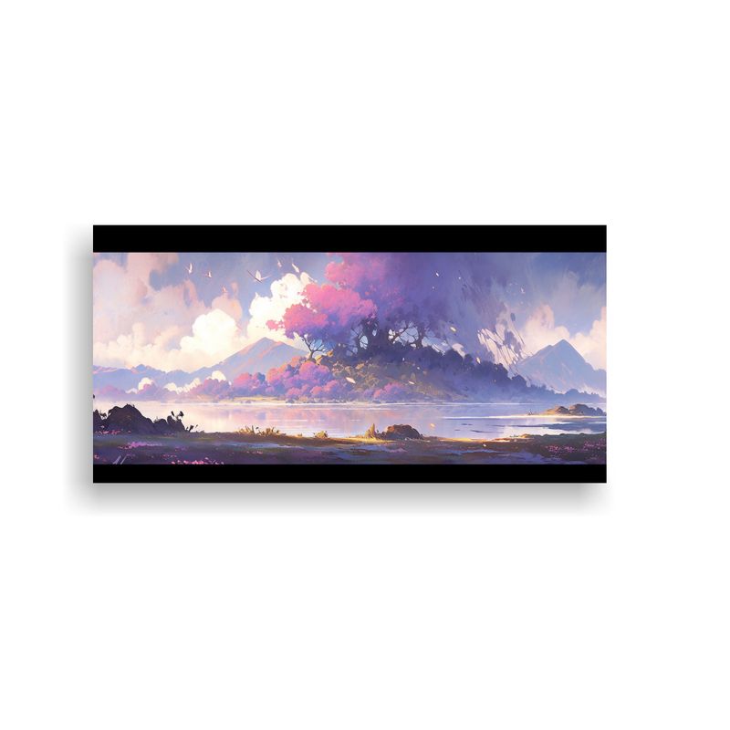 GENERICO - Pintura Abstracta Paisaje Morado Naturaleza Viva 160x80cm