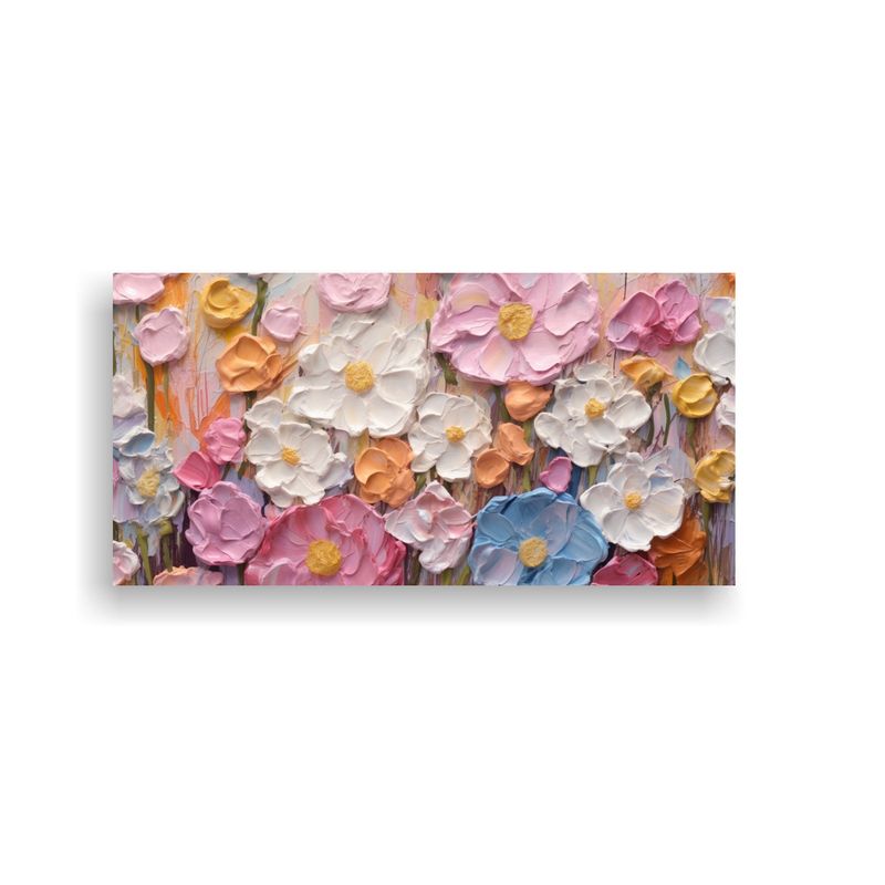 GENERICO - Pinturas únicas De Flores En Acrílico Tipo Impas 160x80cm