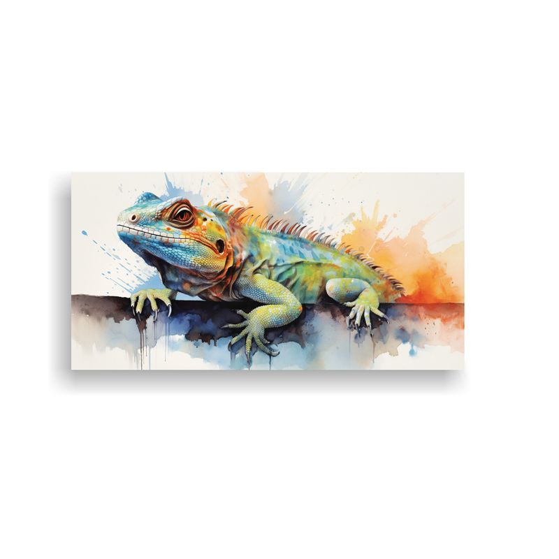 GENERICO - Pintura Moderna Dinámica De Lagartijas En Acuarel 160x80cm