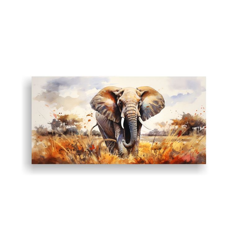 GENERICO - Elefante De Sabana En Acuarela Para Decoración De 160x80cm