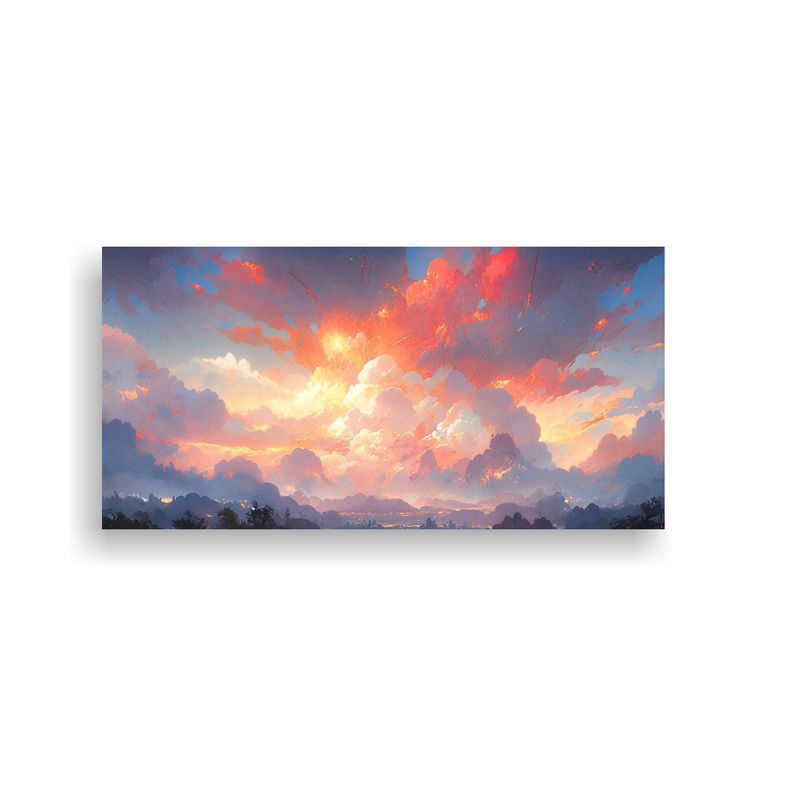 GENERICO - Pintura Abstracta De Paisaje Con Colores Para Deco 160x80cm