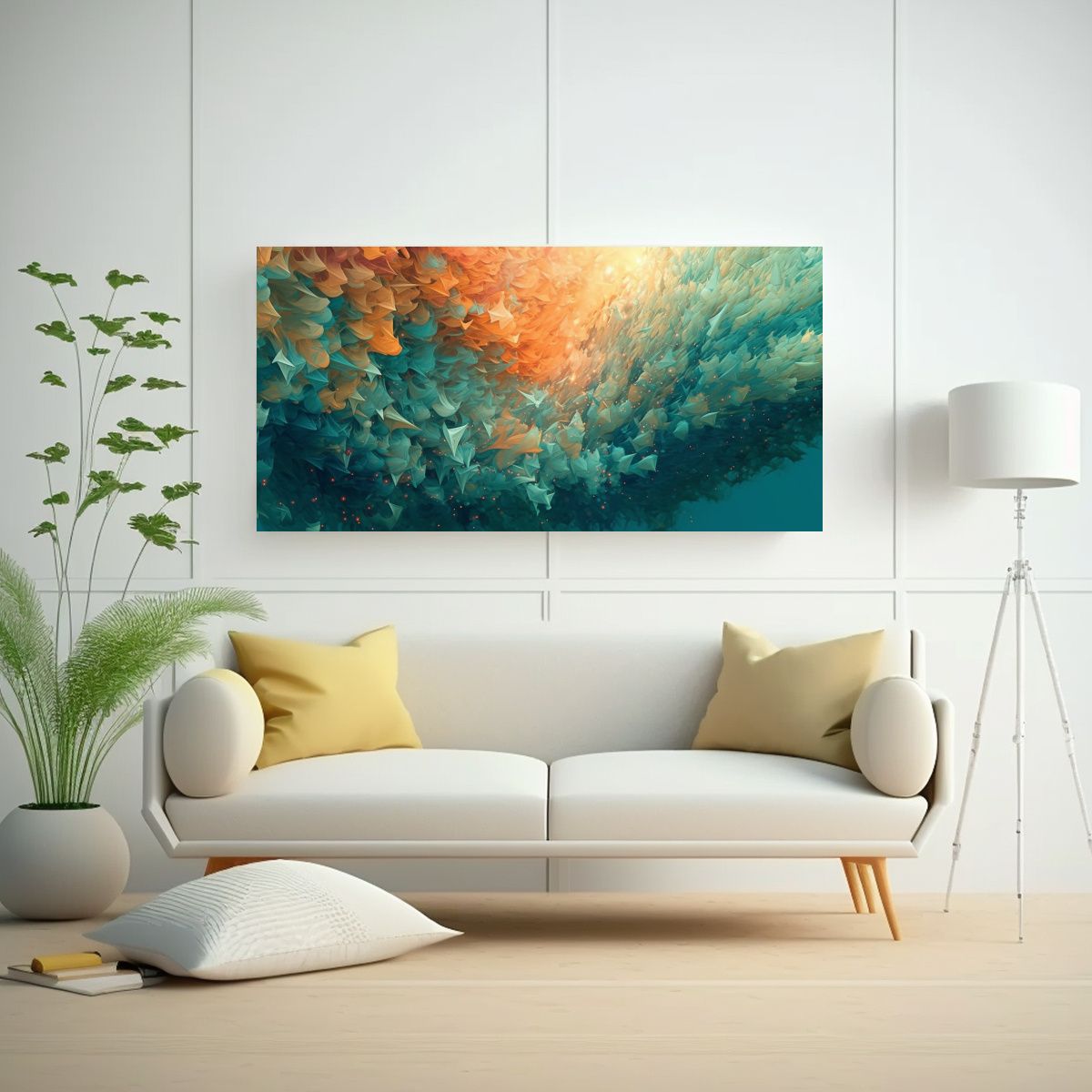 GENERICO - Cuadro Decorativo Simetría Fractal Universo Fundi 160x80cm.