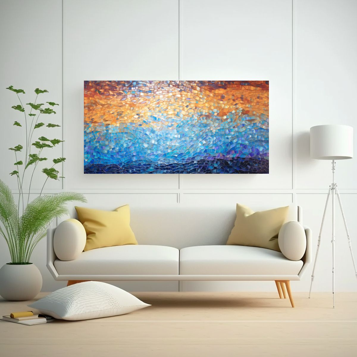 GENERICO - Cuadro Lienzo Decorativo Estilo Puntillismo Lumino 160x80cm