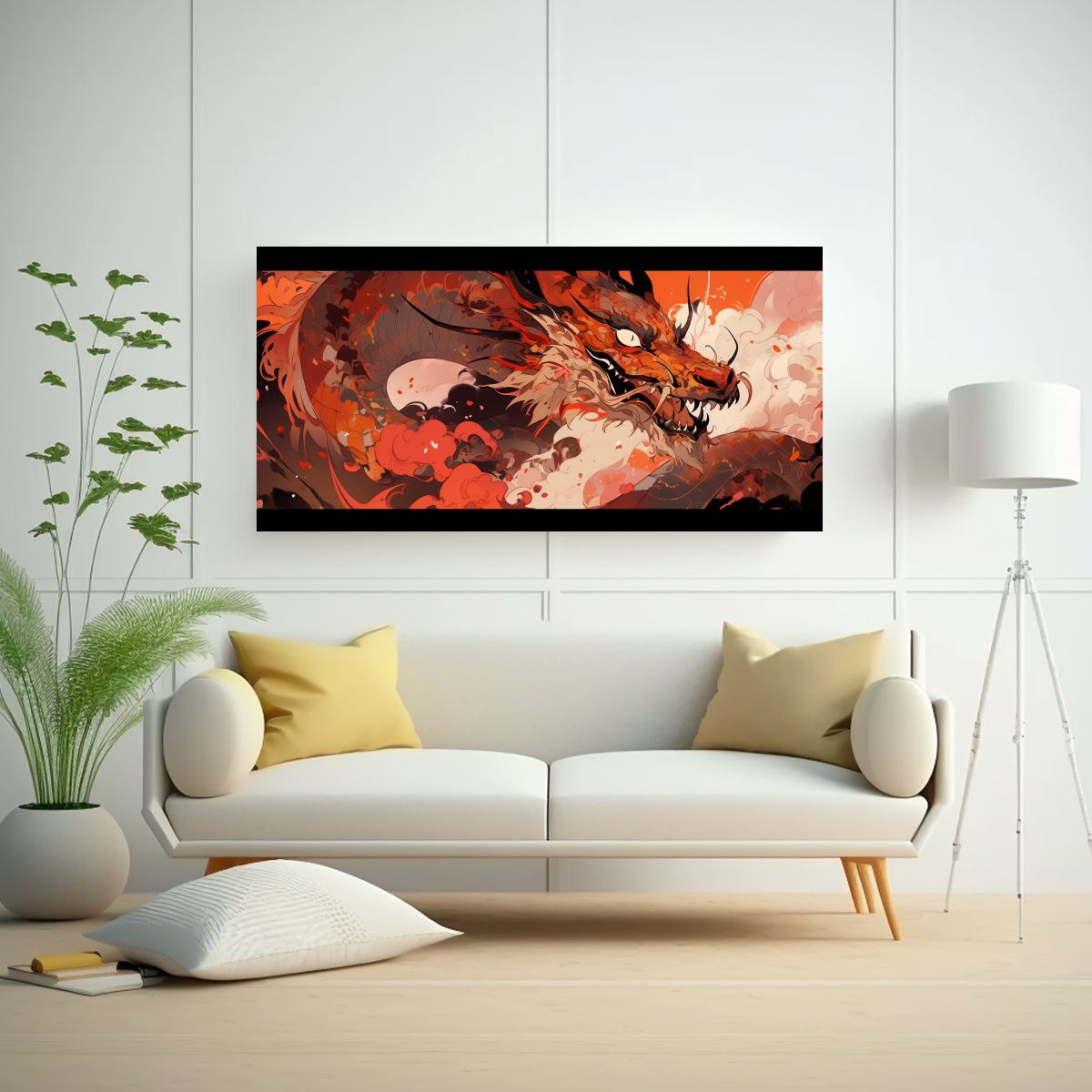 GENERICO - Pinturas Decorativas De Flores Y Dragón En Colore 160x80cm