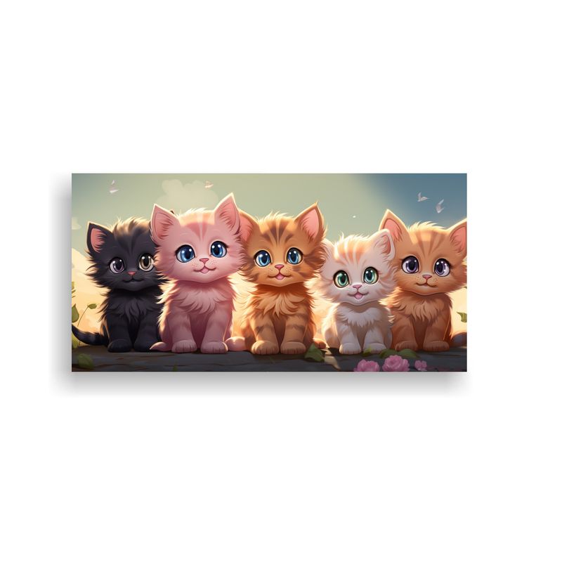 GENERICO - Pinturas Decorativas De Gatitos Lindos Estilo Anim 160x80cm