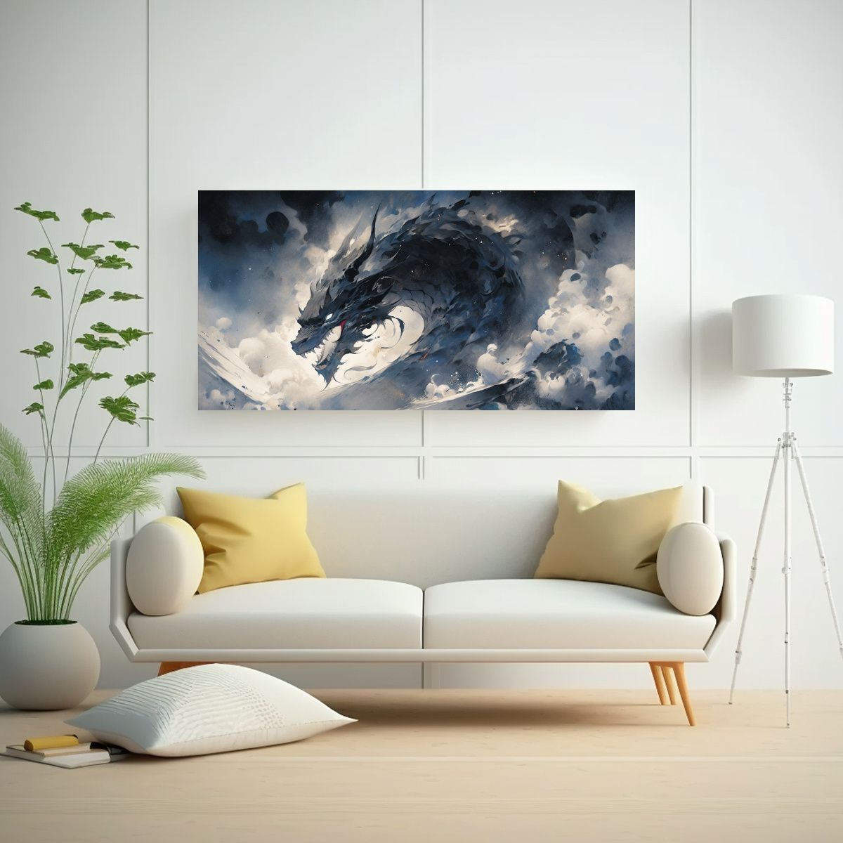 GENERICO - Esquema De Colores Para Dragón En Acuarelas Neono 160x80cm.