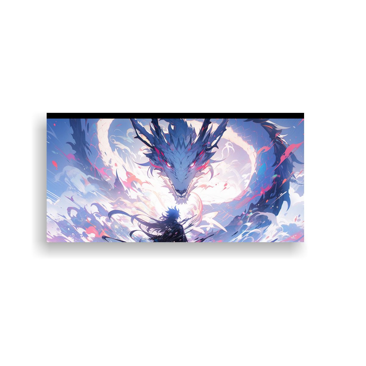 GENERICO - Cuadro Moderno Pared Poderoso Dragón En Colores V 160x80cm