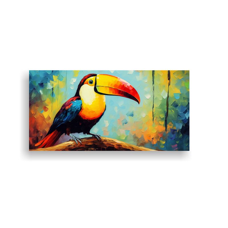 GENERICO - Cuadro Venta Personalidad Aves Tucanes Estilo Pin 160x80cm