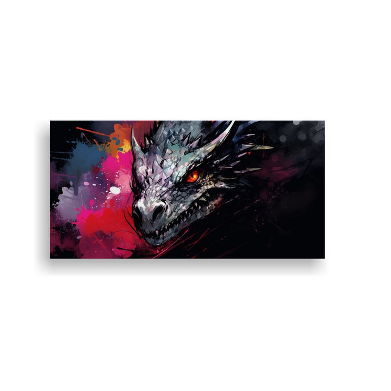 GENERICO - Pinturas Decorativas De Escena De Dragón En Negro 160x80cm