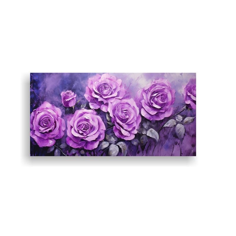 GENERICO - Cuadro Decorativo De Rosas Púrpuras En Estilo Cá 160x80cm