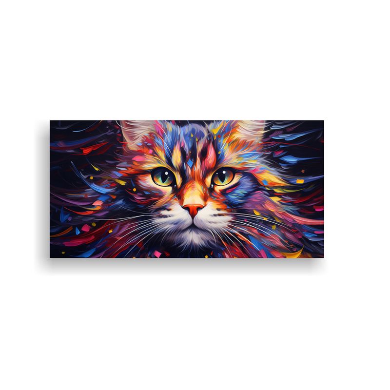 GENERICO - Cuadro Estilo Galería época Gato Pintura Al Esti 160x80cm