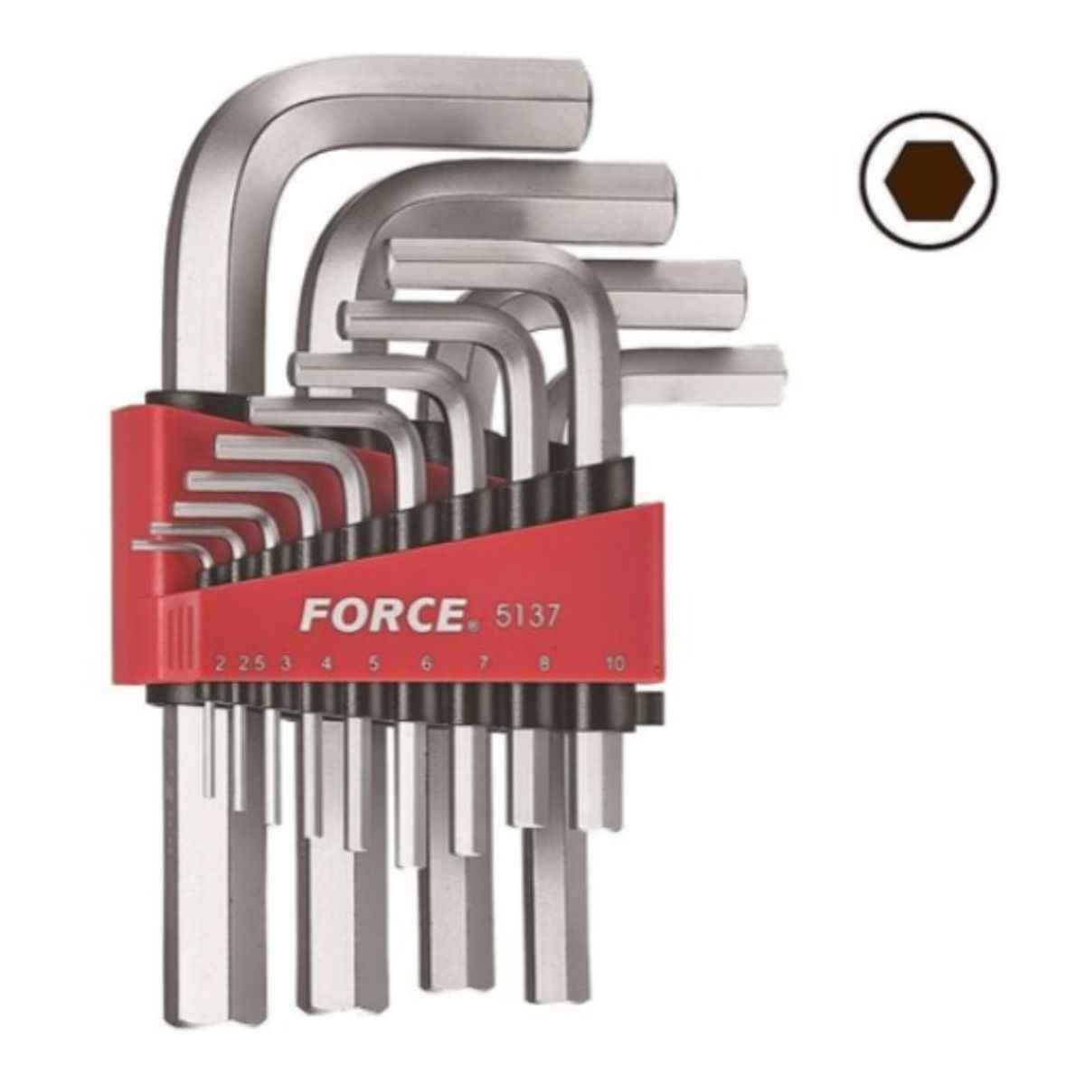 FORCE - Juego Llaves Allen Hexagonales 13pz 2 a 19mm 5137 Force