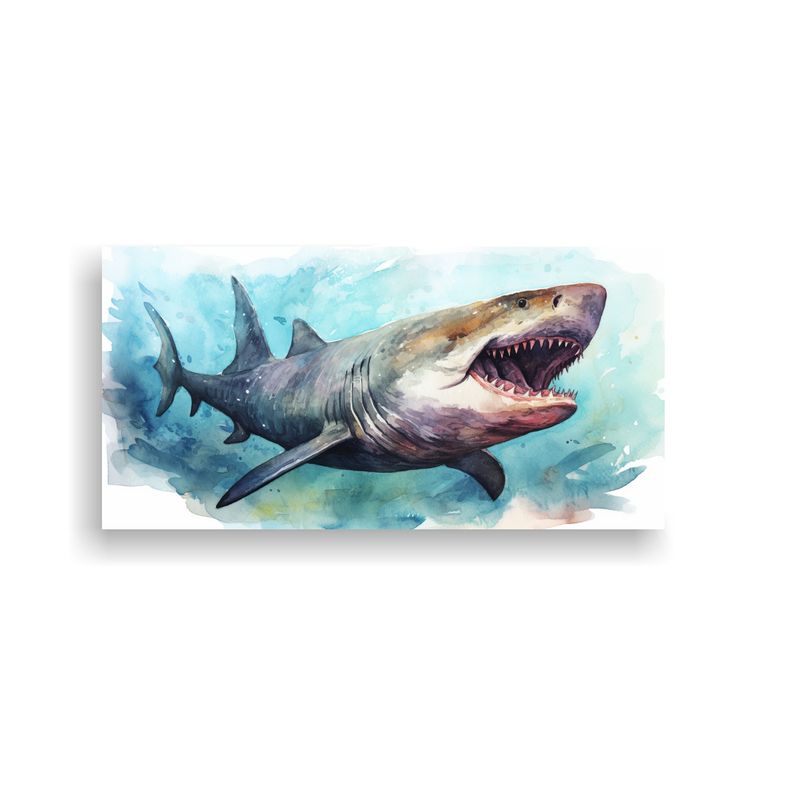 GENERICO - Pintura Acuarela Con Estilo De Tiburón Peregrino  160x80cm