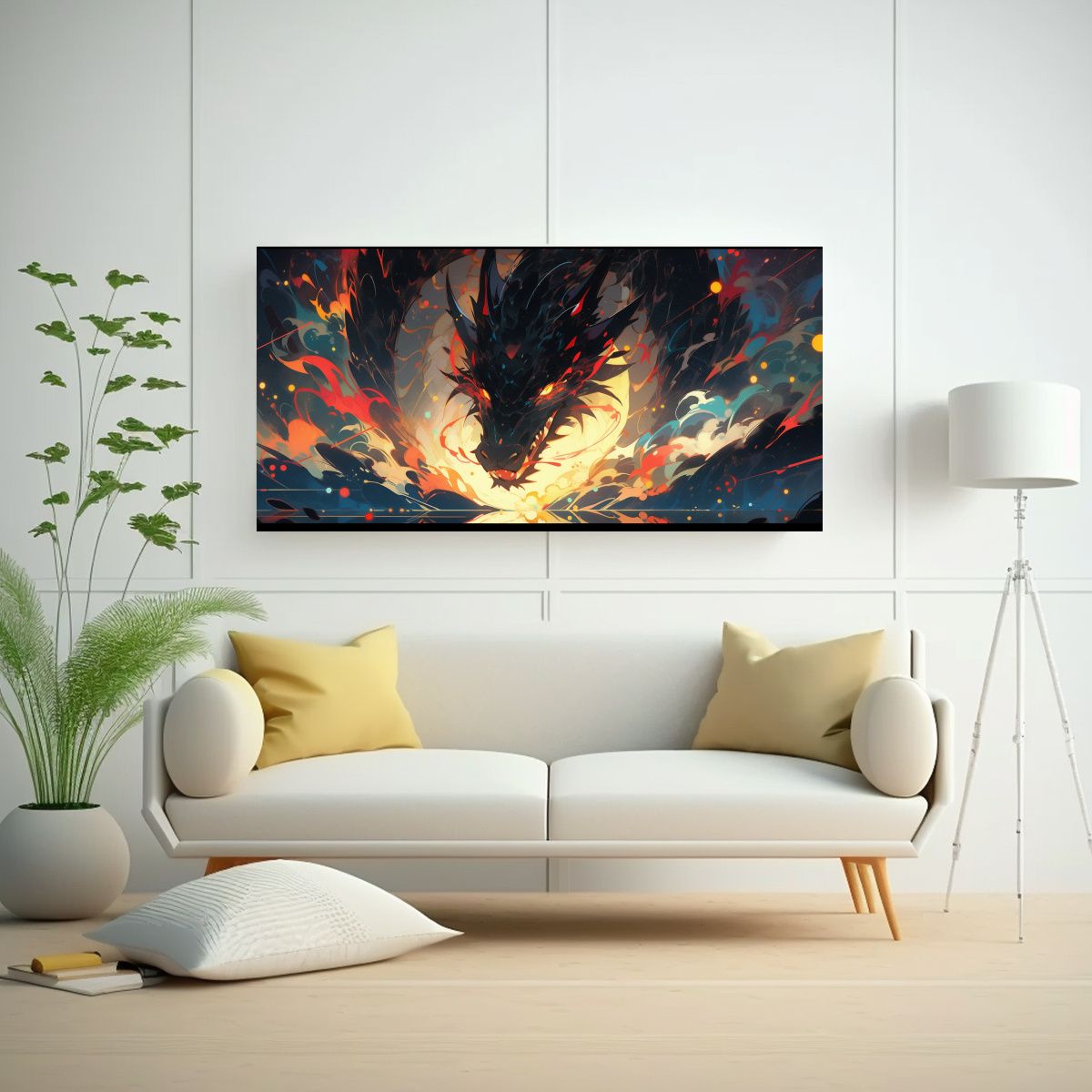 GENERICO - Pinturas De Pared Acuarela Espacio Drac En Colores 160x80cm